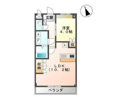 サンフィット フジマン(1LDK/2階)の間取り写真