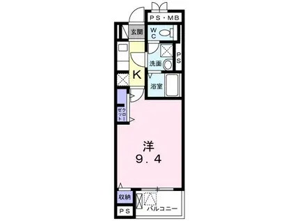 フォレストガーデン小門町(1K/1階)の間取り写真