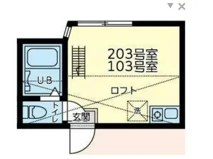 ユナイト黄金町オルチャータ(ワンルーム/1階)の間取り写真