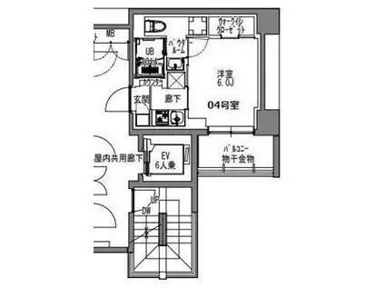 S-RESIDENCE川口LUCHIA(1K/5階)の間取り写真