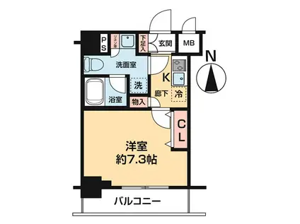 ARCOBALENO KAMEIDO(1K/6階)の間取り写真