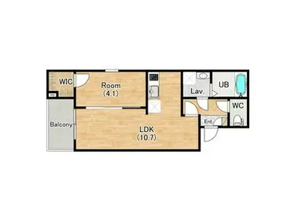 ジーメゾン清州グレイス(1LDK/3階)の間取り写真