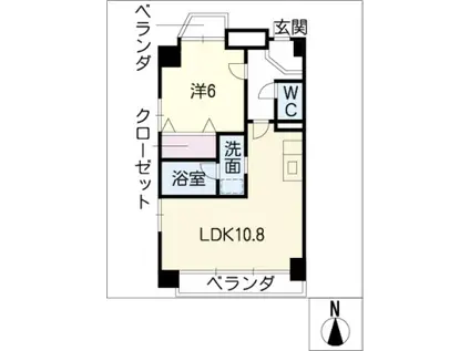 レージュサンパティック(1LDK/3階)の間取り写真