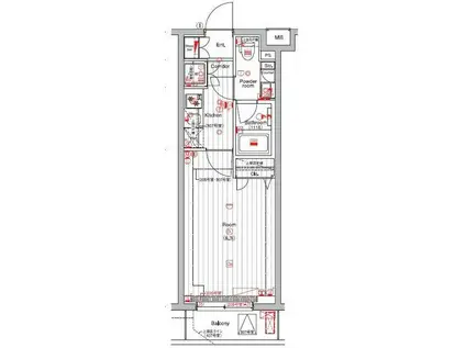 THE HOUSE 赤坂檜町(1K/3階)の間取り写真