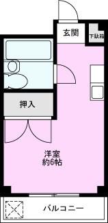 コーポM1(ワンルーム/2階)の間取り写真