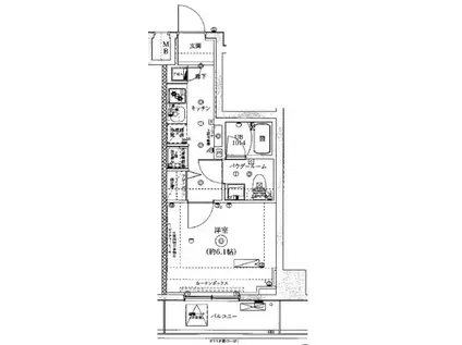 スプレスター綾瀬(1K/6階)の間取り写真