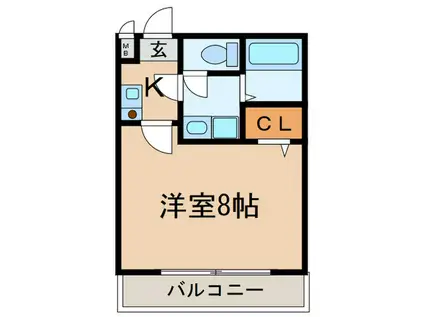 クリサンセマム青山Ⅰ(1K/2階)の間取り写真