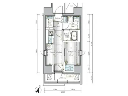 ミライズ横濱サウスレジデンス(1DK/4階)の間取り写真