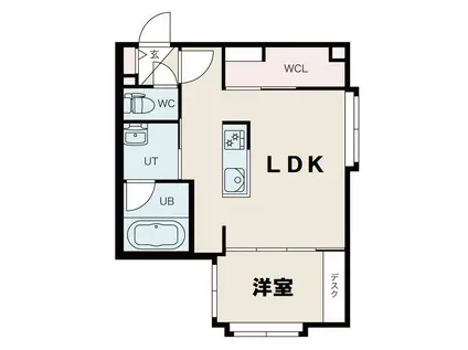 クレアール東札幌(1LDK/4階)の間取り写真