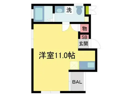 BENISSIMO西宮(1K/4階)の間取り写真