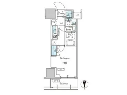 パークアクシス池袋(1K/8階)の間取り写真