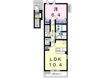 トパーズ55 B(1LDK/2階)の間取り写真