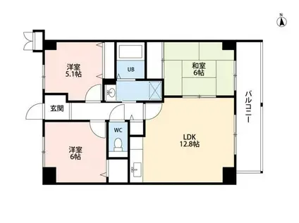サンリット立花(3LDK/2階)の間取り写真