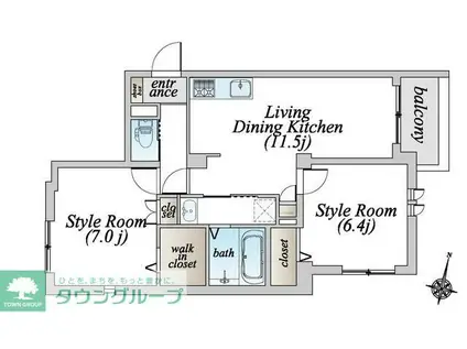 ORTHOSIA REVE1(2LDK/3階)の間取り写真