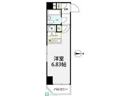 ワコーレ亀有Ⅱ(1K/3階)の間取り写真