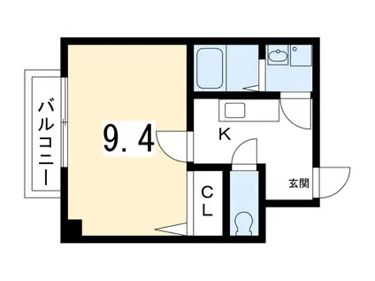 GRAND AXIA舟岡(1K/4階)の間取り写真