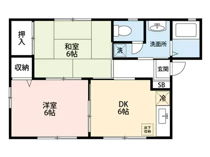 サンエミール(2DK/1階)の間取り写真