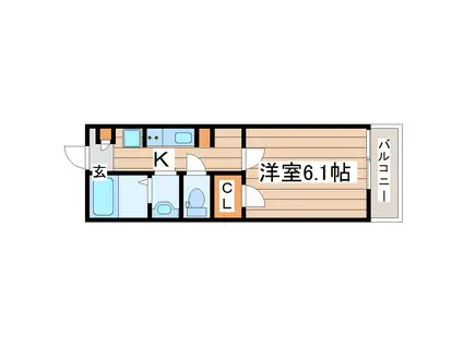 KENII(1K/2階)の間取り写真