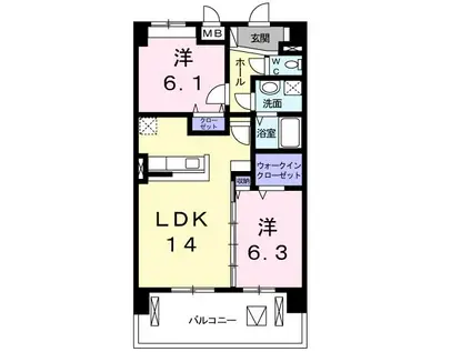 ラ・フォンテ(2LDK/5階)の間取り写真