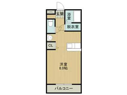 名鉄三河線 高浜港駅 徒歩21分 3階建 築20年(ワンルーム/1階)の間取り写真