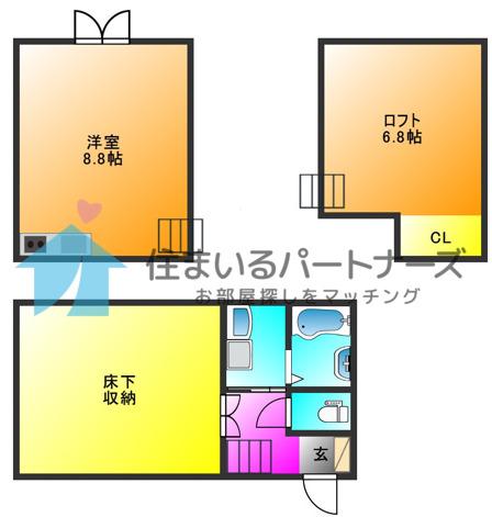 SHINING CIEL(1SK/2階)の間取り写真