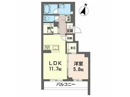 ジャルダンエスポワール(1LDK/2階)の間取り写真