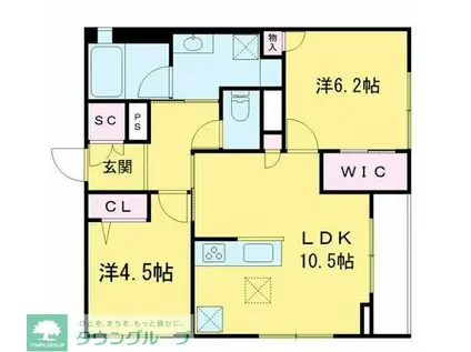 エンジェル榮(2LDK/1階)の間取り写真
