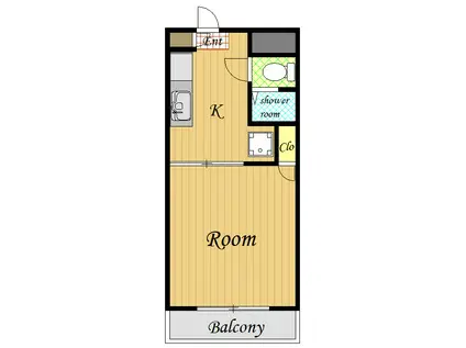 フォレストヴェルデ(1K/2階)の間取り写真