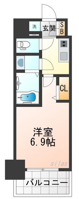 フォーリアライズ尼崎エラン(1K/12階)の間取り写真