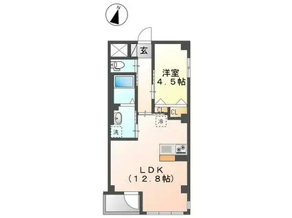 レガリア扇B棟(1LDK/3階)の間取り写真