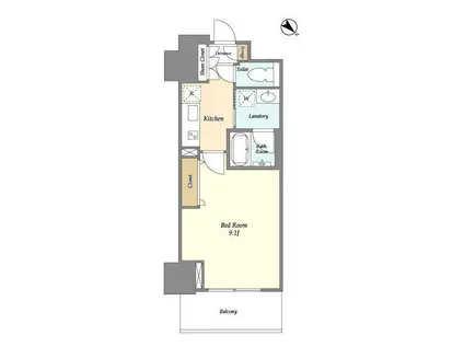 フロンティア新宿タワー(1K/15階)の間取り写真