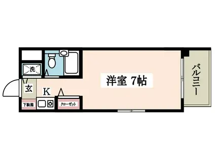 エムズ・ガーデン(ワンルーム/3階)の間取り写真