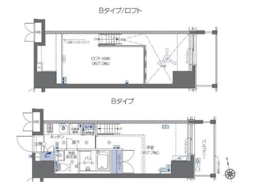 ZOOM六本木 ズーム六本木(1K/4階)の間取り写真