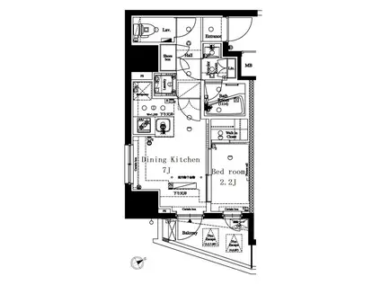 アクサス駒込アジールコート(1DK/8階)の間取り写真