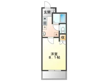 ボヌールT・M日進(1K/4階)の間取り写真