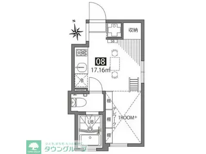 祖師谷アパートメントW(ワンルーム/3階)の間取り写真