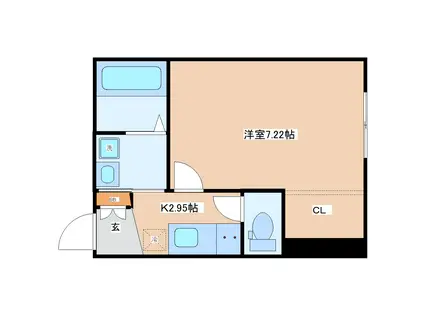 メゾン・ド・ラヴィエンヌ(1K/1階)の間取り写真