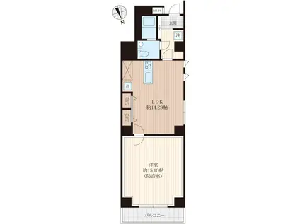 ラシクラスINFINA御徒町(1LDK/8階)の間取り写真