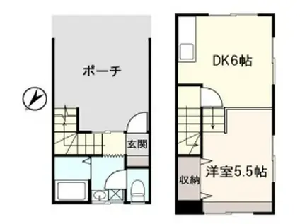 ラ・ネージュ松森C(1DK/1階)の間取り写真
