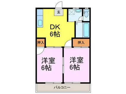 ビューエクセルNO.1(2DK/1階)の間取り写真