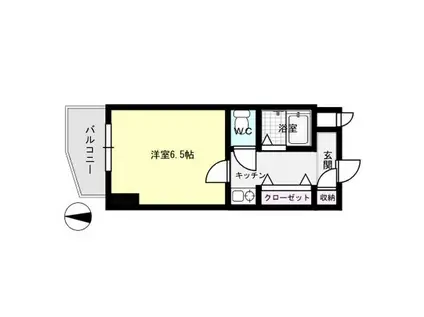 ノアーズアーク博多北(1K/4階)の間取り写真