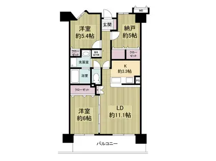 フォレステージュ谷町(2SLDK/8階)の間取り写真