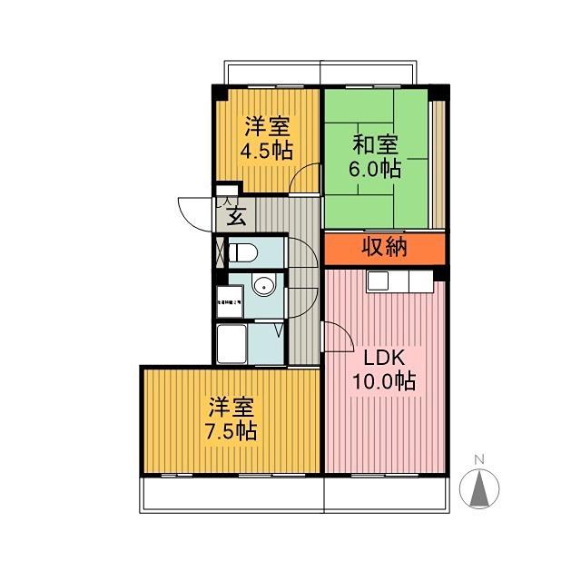 第二佐久間ビル(3LDK/2階)の間取り写真