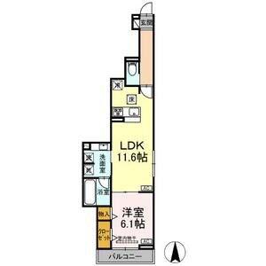 WILLKOMMEN(1LDK/1階)の間取り写真