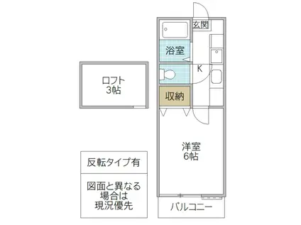 パークサイドインS(1K/1階)の間取り写真