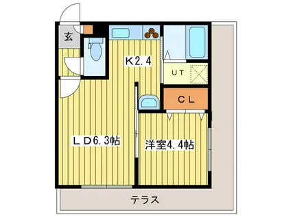 アークガーデン平岸II(1LDK/1階)の間取り写真
