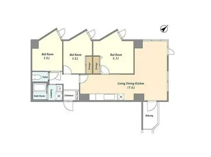 ザ・クレスト(3LDK/7階)の間取り写真