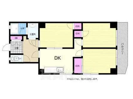 ウィンディア観音(3DK/5階)の間取り写真