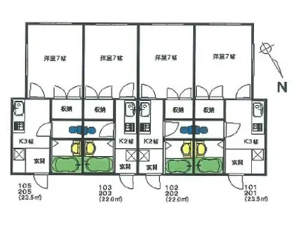 コーポアイ朝霞本町(1K/2階)の間取り写真