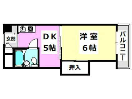ヒューマンハイツ鳥飼(1DK/3階)の間取り写真